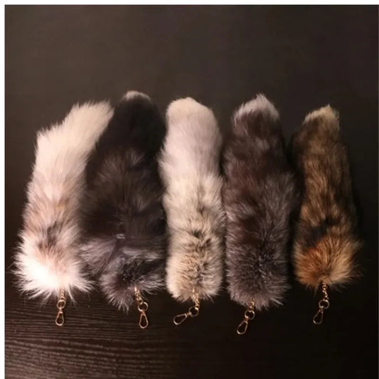 Fluffy Wolf Tail Keyring Charm