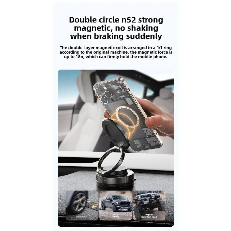 Magnetic Phone Holder for car, 360° Rotatable, Foldable & Adjustable Magnetic Car Mount, , Compatible with iPhone & Other Phones
