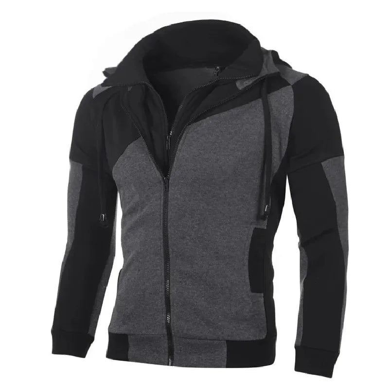 New high quality leisure sports men's hoodie zipper hooded coat multi-functional top sports jogging wear daily clothing