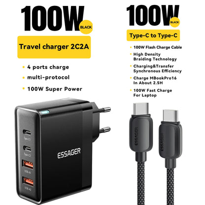 100W USB Type-C Charger PD QC4.0/3.0 Fast Charging