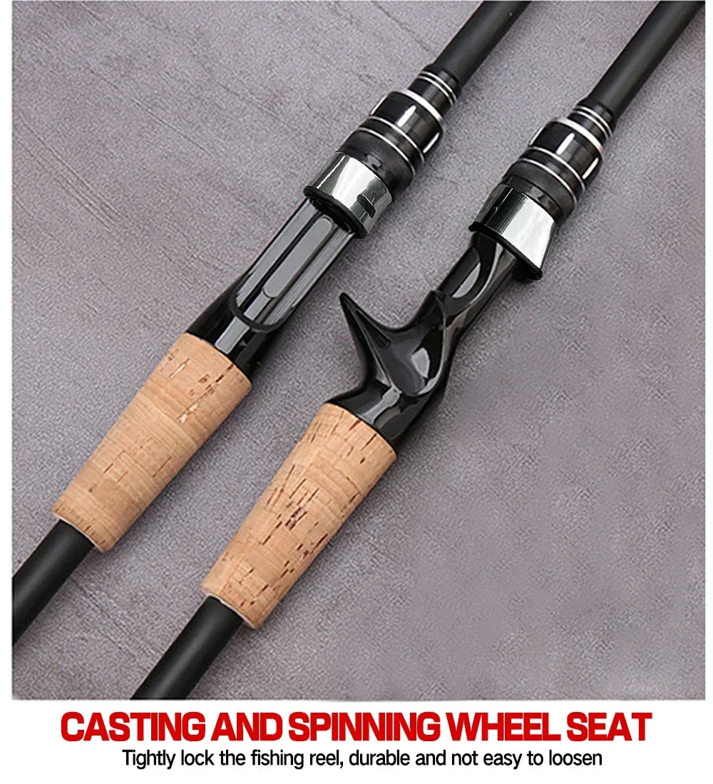 Telescopic Lure Rod 1.5M 1.8M 2.1M 2.4M Carbon Spinning Rod Baitcasting Fishing Pole 8g-25g Wooden Handle Casting Fishing Tackle