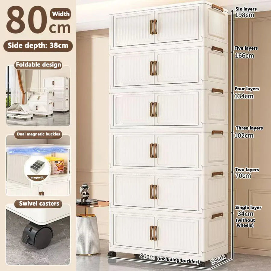Storage Box, Household Foldable Cabinet, Storage Cabinet for Clothes, Toys, Snacks, Extra-Large Capacity Storage Cabinet, Organizing Box