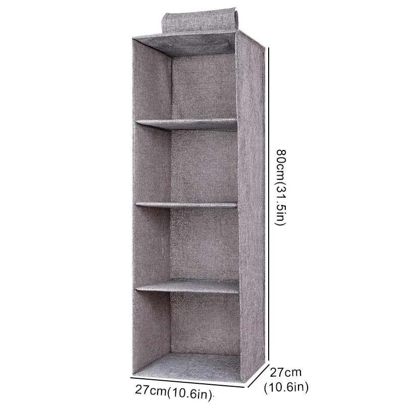 1/3/4/5 Wardrobe cotton and linen storage bag hanging bag hanging bag clothes storage multi-layer storage bag drawer hanging bag