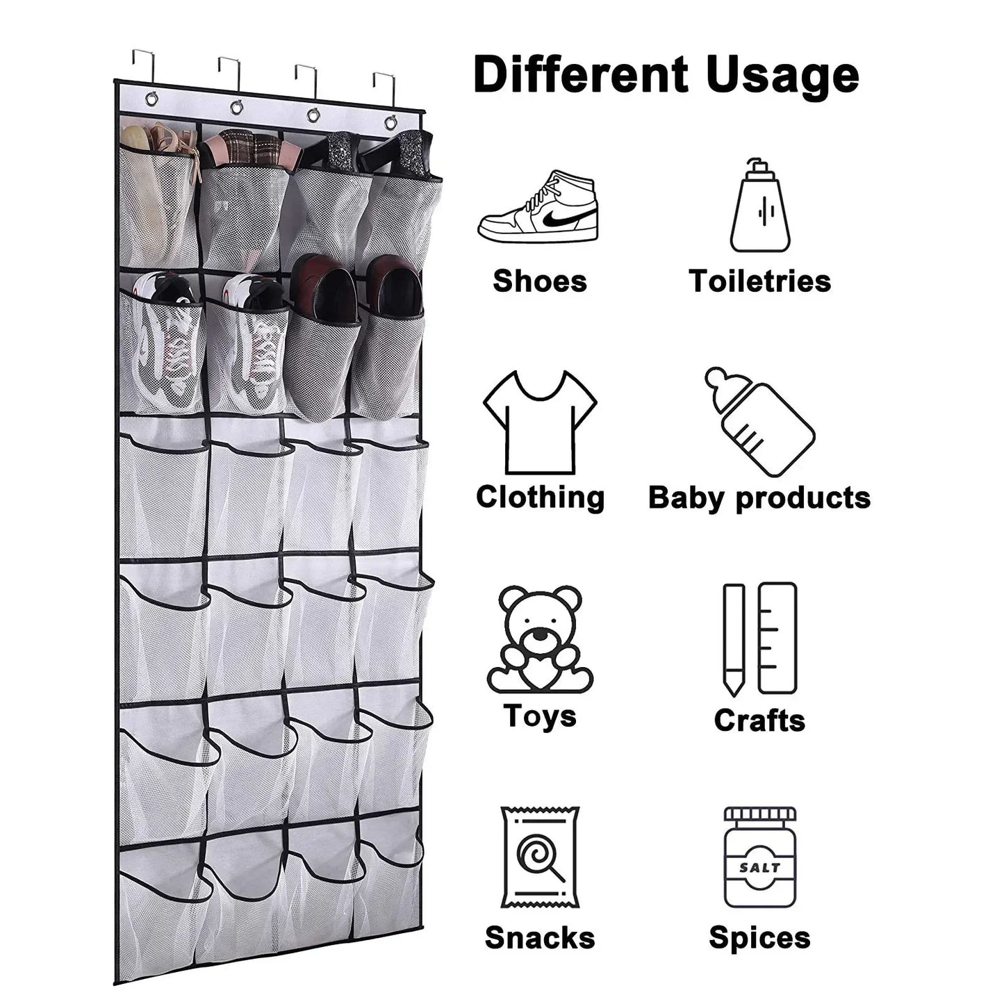 Over The Door Shoe Rack With12/14/24/28/35/40 Large Mesh Pockets Hanging Shoe Organizer For Closet Hanging Shoe Rack Holder