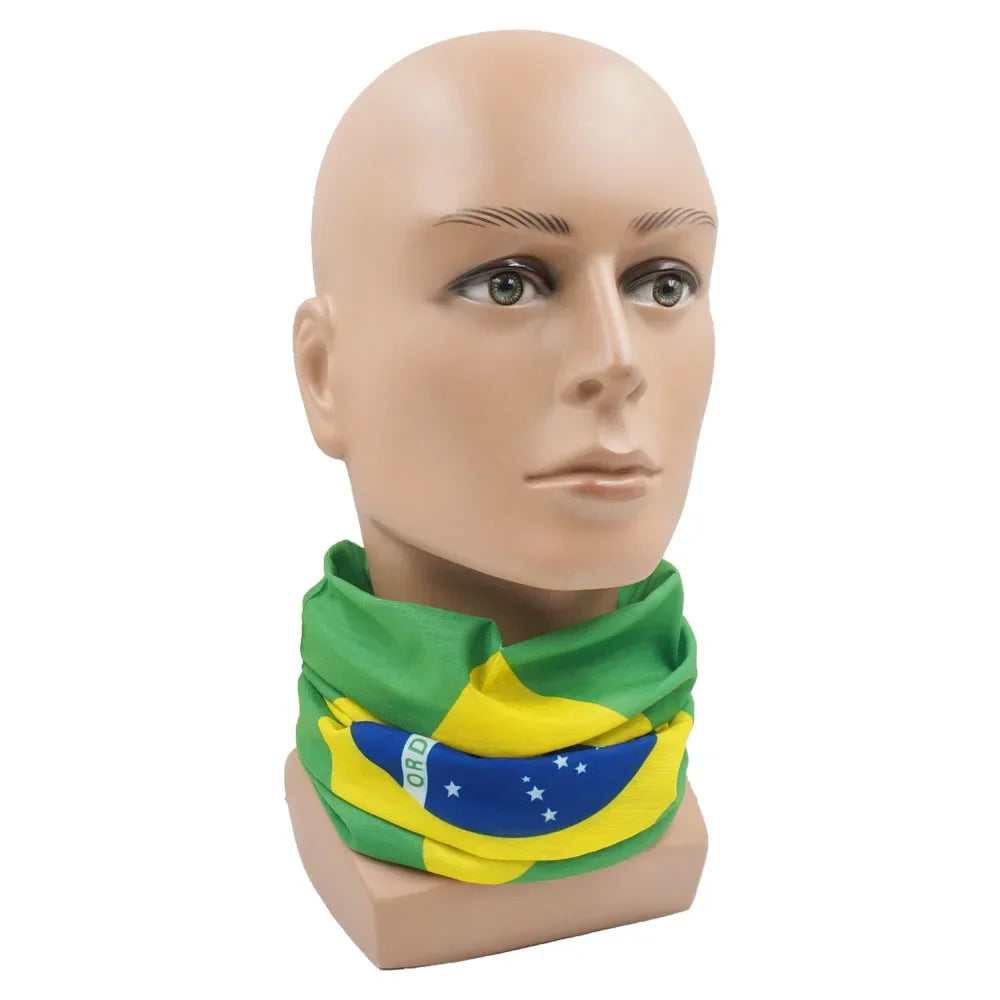 World Football Fans National Flag Face Bandanas Spain France Korea Mexico Germany Seamless Neck Gaiter Men Women Headwear Scarf