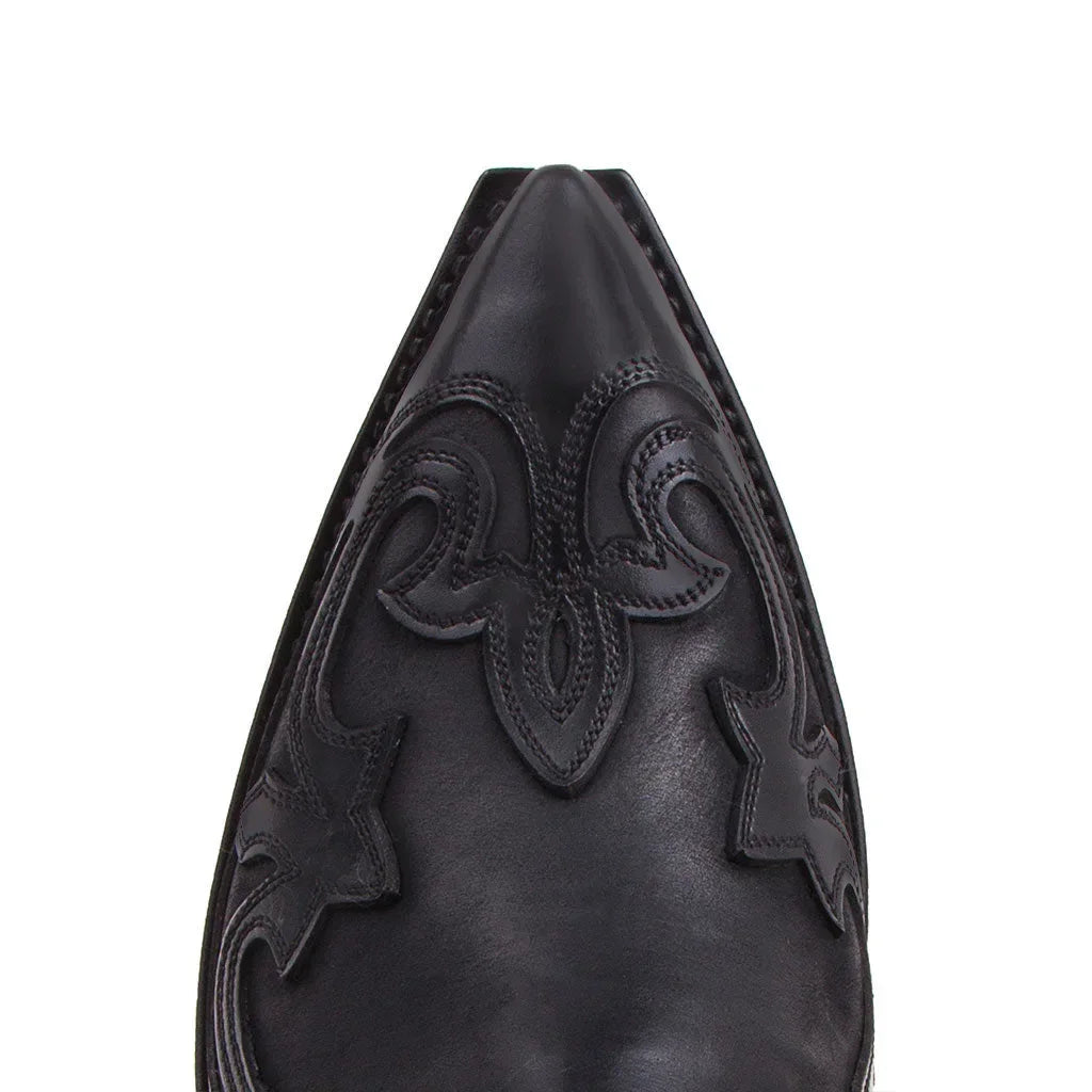 Western Embroidered Leather Ankle Boots Unisex EU 35-48