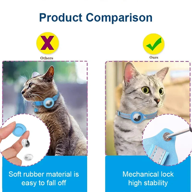 Cat GPS Tracker Collar Waterproof Anti-Lost Pet Tracker Bluetooth Locator for Pet Lightweight Smart Collar for Safe Pet Tracking