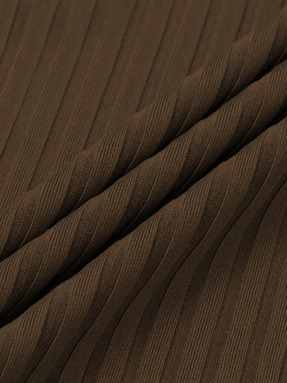 Men's Collarless Button-Front Knit Shirt Plus Size Long Sleeve Elastane