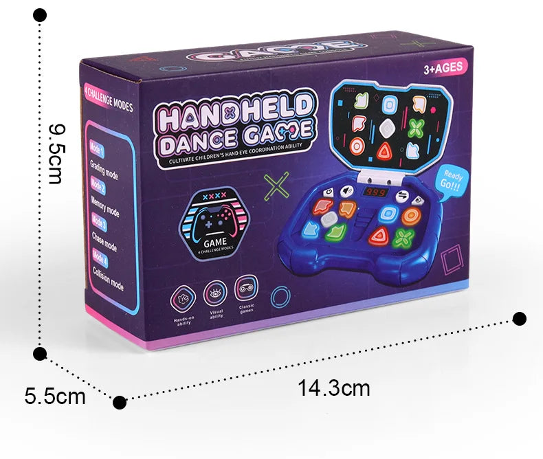 Electronic Music Rhythm Puzzle Game Machine Montessori Pockets Travel Toy Light Up Educational Sensory Fast Push Table Game