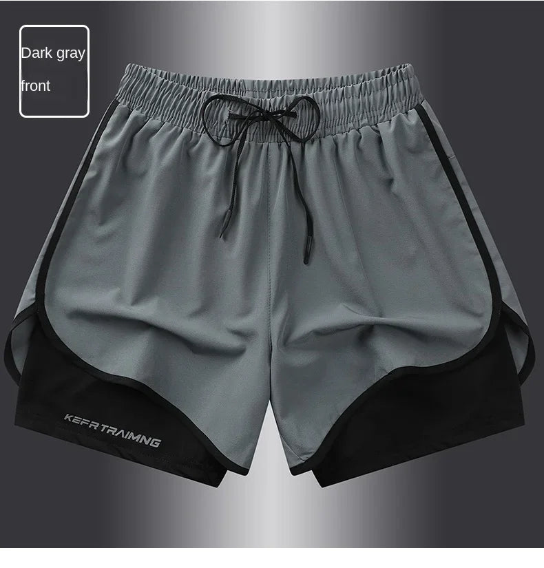 【 S-5XL 】2025 Sports Three Piece Pants Summer Popular Anti glare Double layered Sports Shorts for Men and Women Couples Ru