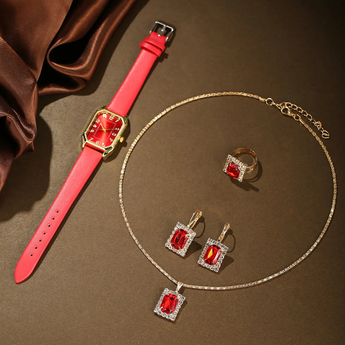 Fashionable Ladies Quartz Watch with Bracelet – Classic Square Design