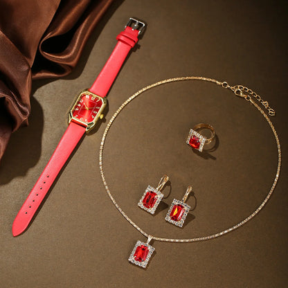 Fashionable Ladies Quartz Watch with Bracelet – Classic Square Design