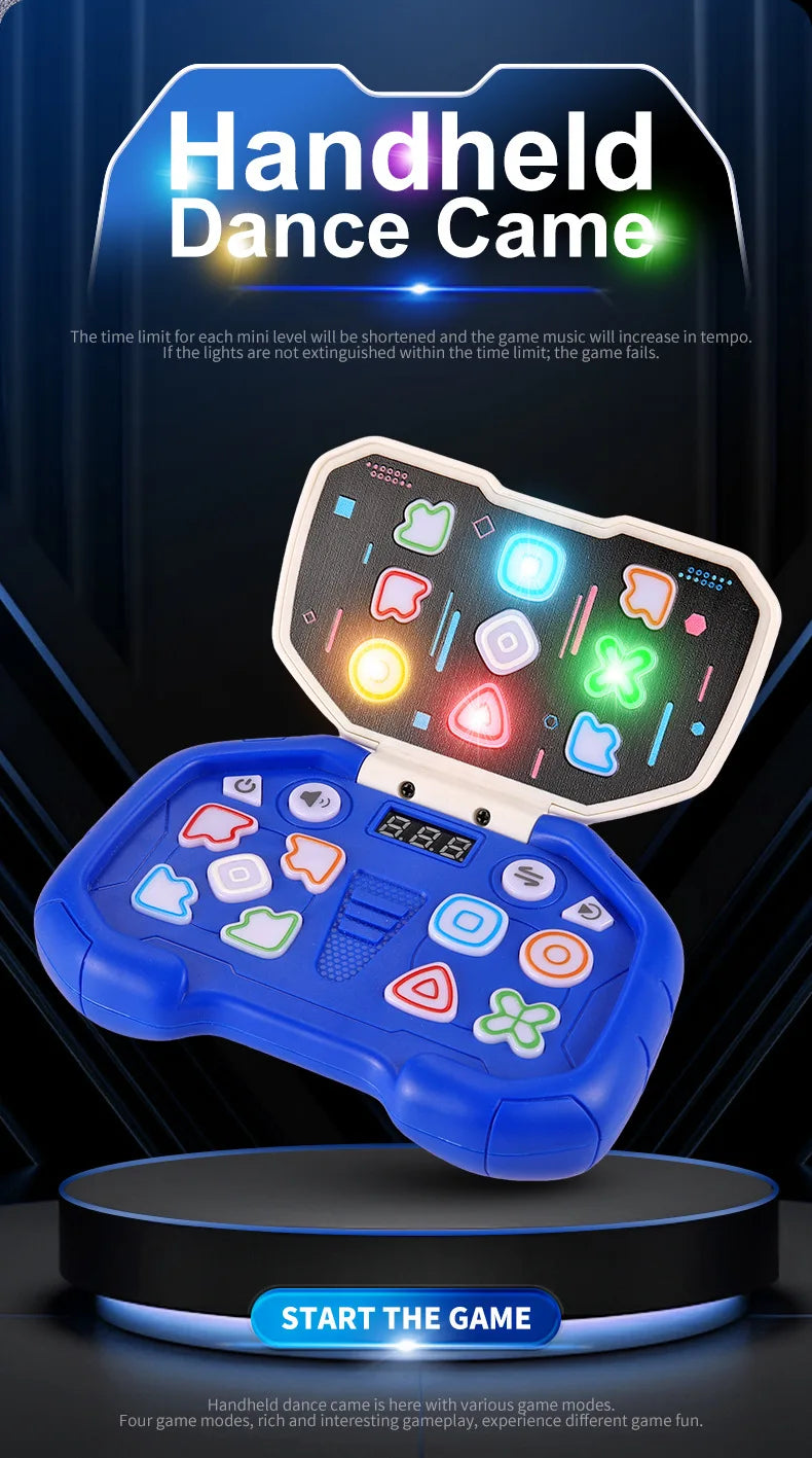 Electronic Music Rhythm Puzzle Game Machine Montessori Pockets Travel Toy Light Up Educational Sensory Fast Push Table Game