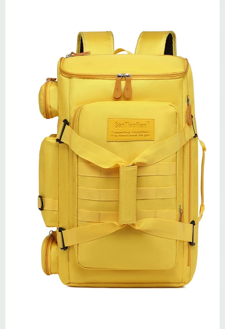 Large capacity fitness bag, travel backpack, dry wet separation shoulder bag, outdoor sports, fishing, yoga training bag