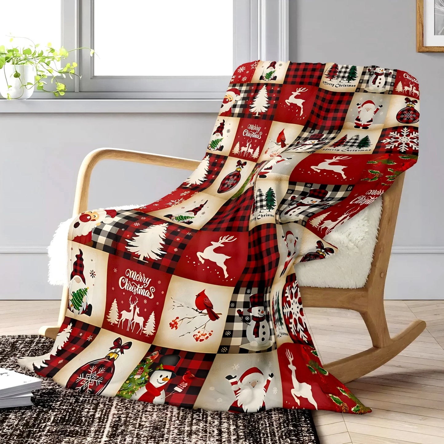 Christmas Flannel Blanket – Cozy Soft Throw for Couch, Bed & Sofa, Holiday Gift Idea