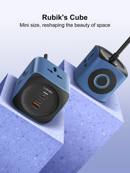 Cube Power Strip 3 Outlets UK US EU Plugs 2m USB Socket Surge Protector