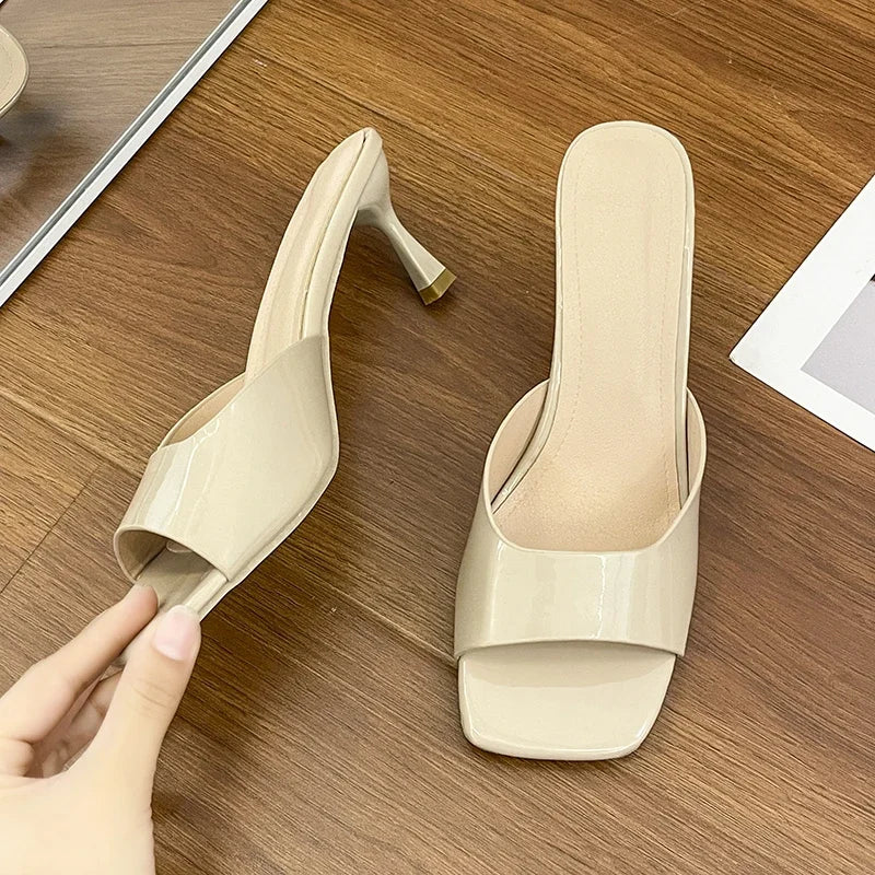 Women High Heel Sandals Summer New Fashion Square Toe Open Toe Women Elegant Casual Comfortable Black High Heel Sandals