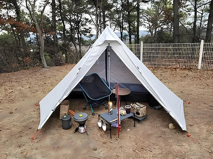 Hot Tent With Chimney Window Ultralight Double Layer Tipi Teepee 1 Person