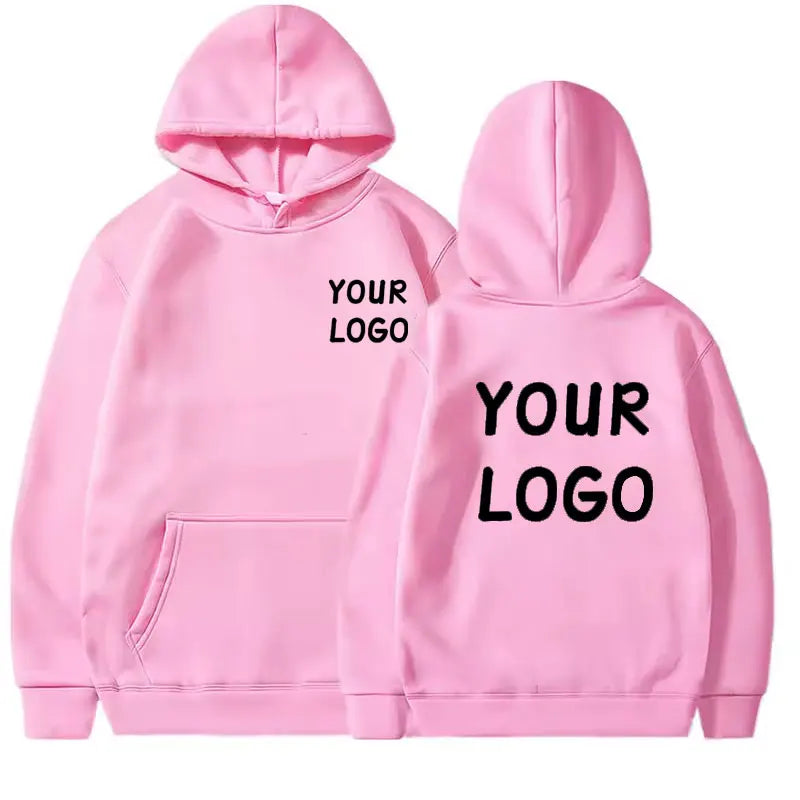 DIY Custom Your Brand LOGO  Men Women Casual Hoodie  Top Solid Color Pullover Street Personality Sweatshirt Custom Gifts