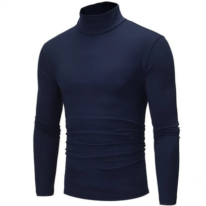 Men's Turtleneck Knit Long Sleeve Pullover Polyester Autumn Winter