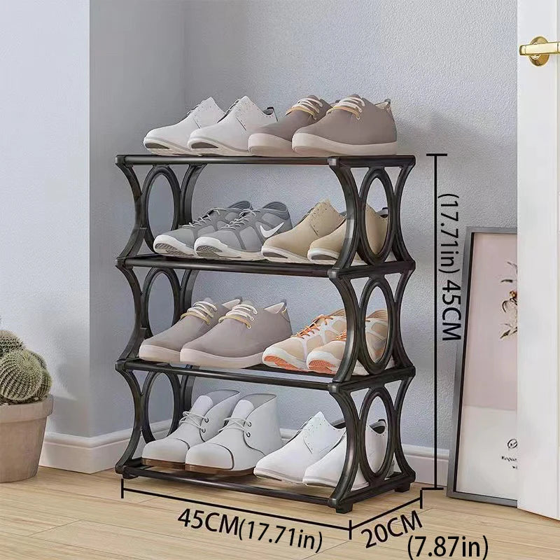 4-6 Tier Metal Shoe Rack Shoe Storage Organizer, Freestanding Durable Narrow Shoe Rack, Vertical Slim Shoe Tower, Multifunctional Heavy-Duty Storage Unit Shoe Rack, Entryway Shoe Rack Space-Saving Shoe Rack, Suitable for Clos