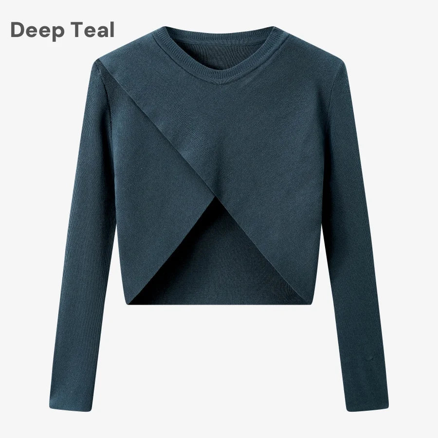 AS AW25 elegance slip satin dress + knitting cross top +mockneck woman clothing set adjustable maxi floor length