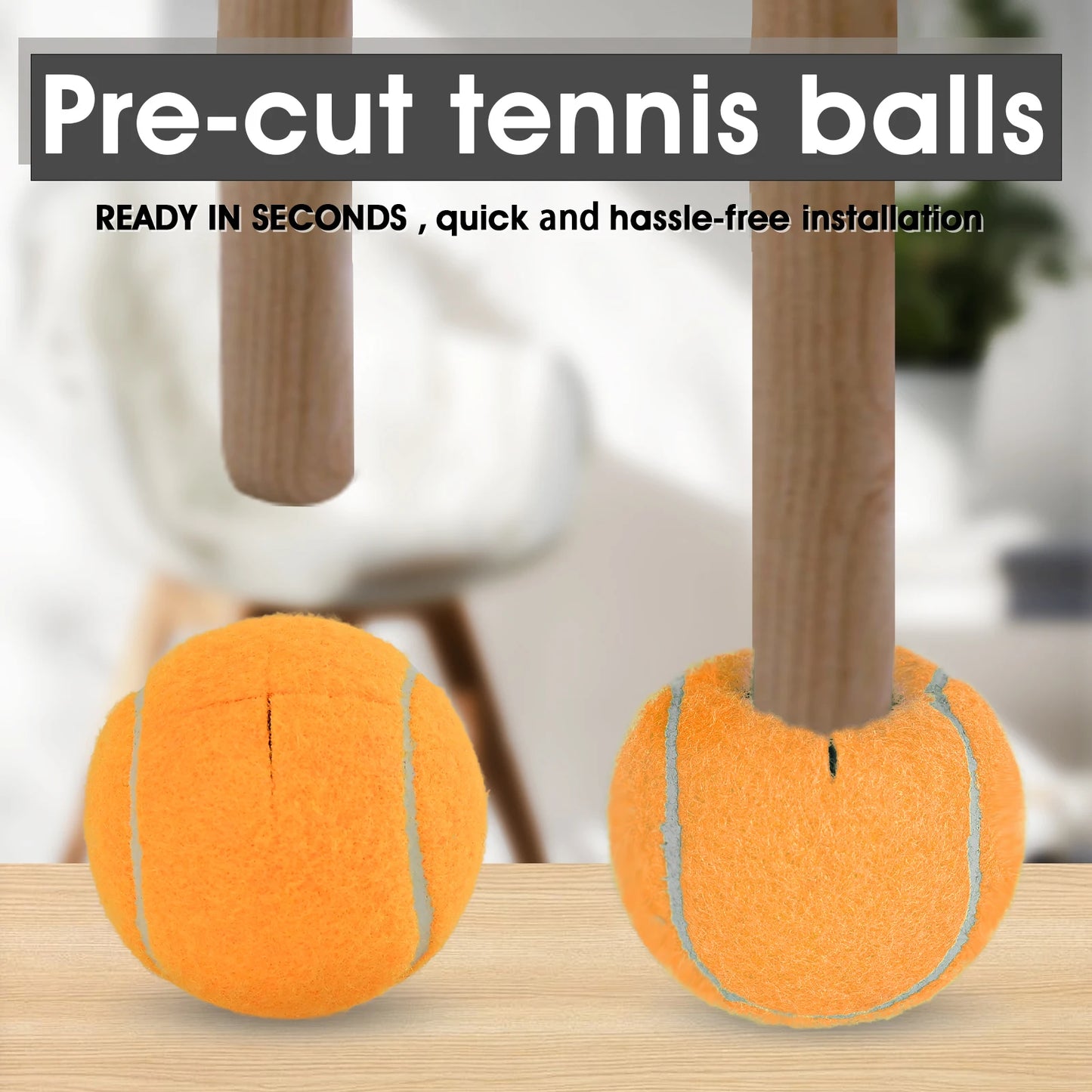 Pre-Cut Tennis Balls For Walker Fits Most Walkers and Chairs, Stay Secure Walker Tennis Balls for Reducing Noise, 4Pcs, 8Pcs