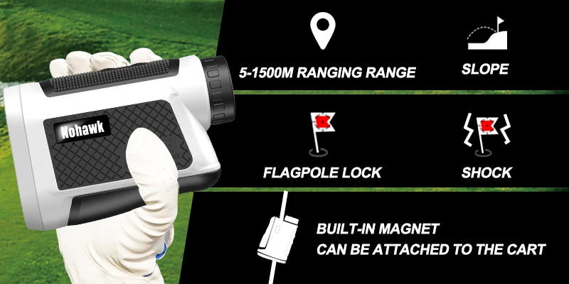 Nohawk Professional Golf Laser Rangefinder with Slope Compensation Distance Lazer Meter for G Sport Hunting Survey