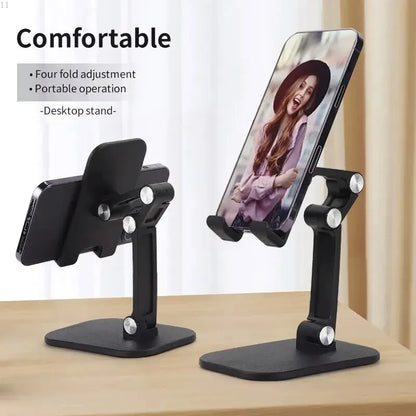 Adjustable Desktop Phone and Tablet Holder, Foldable and Portable Stand