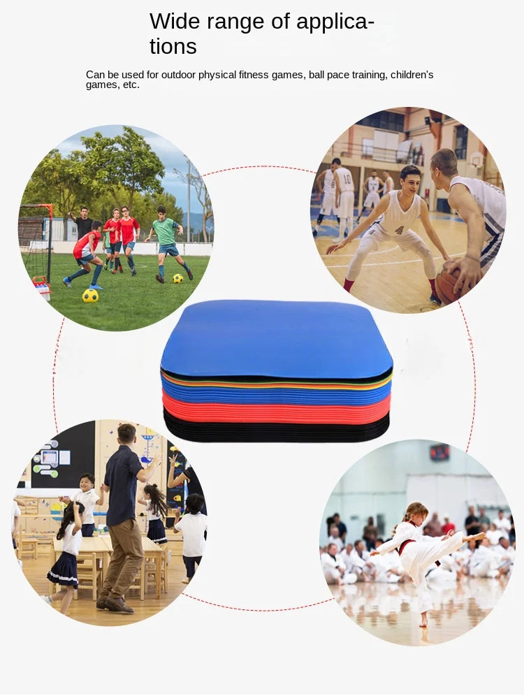 23cm Soccer Square Flat Cones Marker Discs High Quality Football Basketball Training Aids Sports Training Equipment Accessories