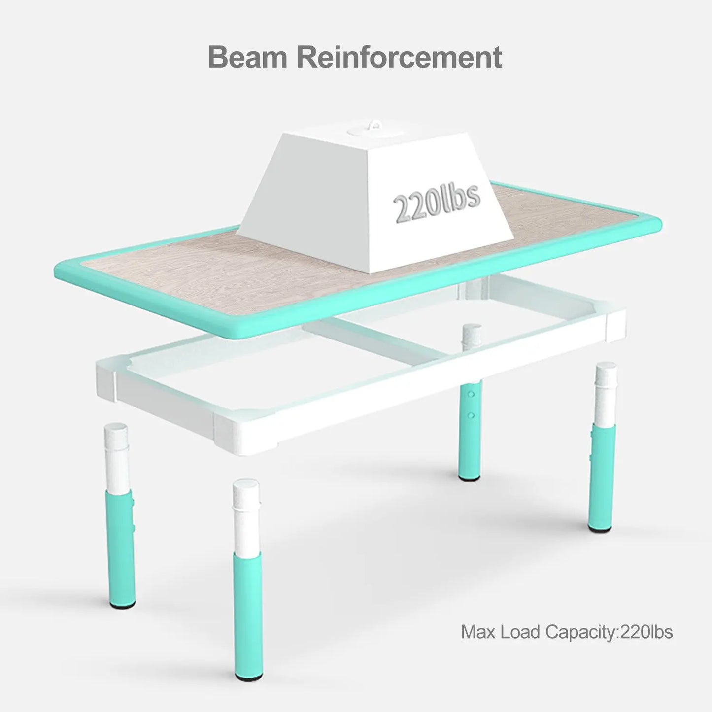 Kids Table and 4 Chairs Set, Height Adjustable Toddler Table and Chair Set, Graffiti Desktop, Non-Slip Legs, Children Multi-Acti
