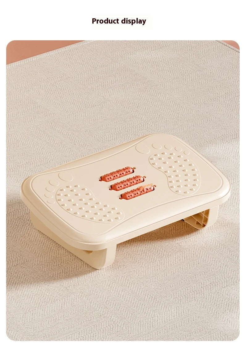 Scalebeard Under Desk Footrest, Ergonomic Foot Stool with Massage Rollers Desk Leg Rest Pain Relief for Home Office Work