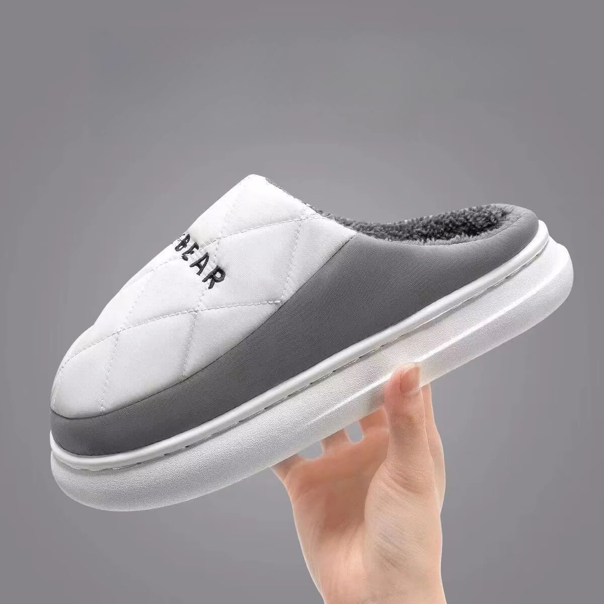 Winter Waterproof Slippers For Men With Plush Insole And Non Slip