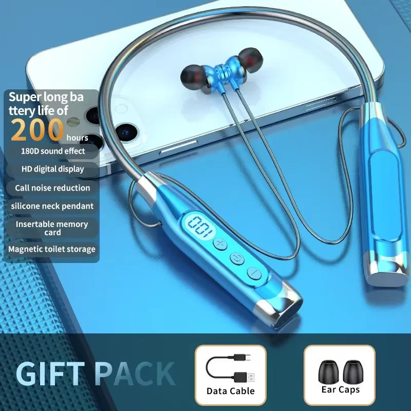 New Bluetooth Earphones Wireless Headphones Magnetic Sport Neckband Neck-hanging TWS Earbuds Wireless Blutooth Headset with Mic