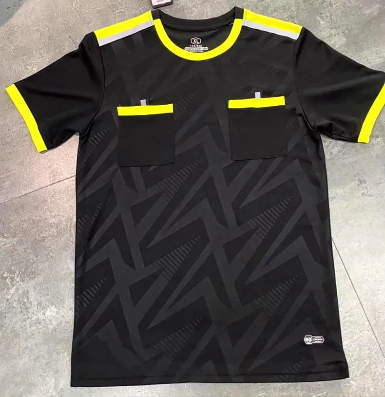 Football Kits 2025 Men Referee Uniforms Soccer Football Jerseys Shirts Pockets Judge Short Sleeve Team Shirt Sportswear Clothes