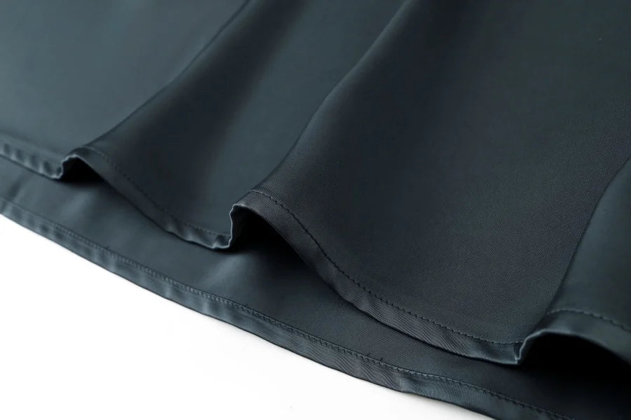 AS AW25 elegance slip satin dress + knitting cross top +mockneck woman clothing set adjustable maxi floor length