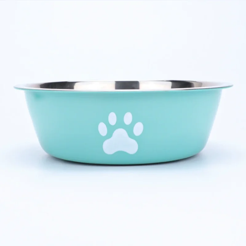 Large capacity stainless steel dog bowl anti-slip anti-rust dog water bowl pet feeder double-layer cat bowl suitable for puppies