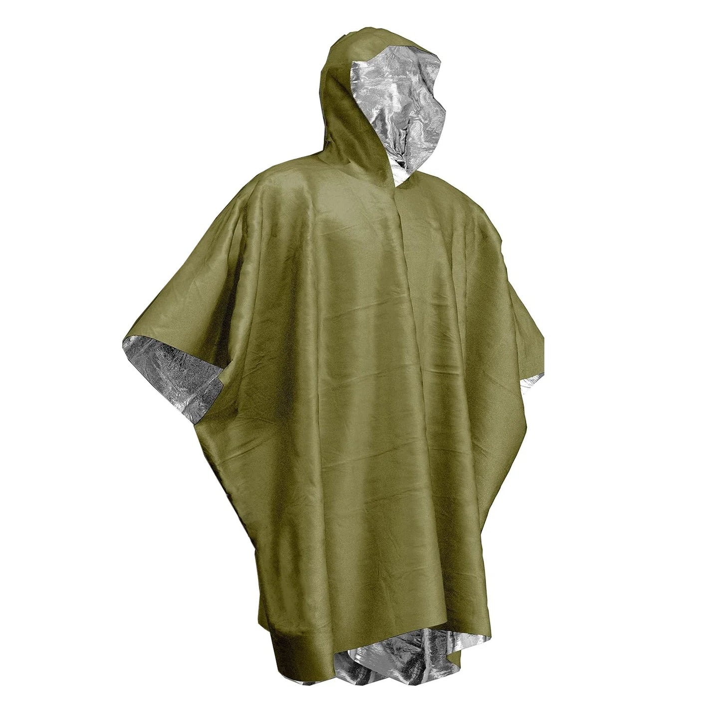 Emergency Raincoat Poncho Waterproof Rainwear 100x130cm Orange Green