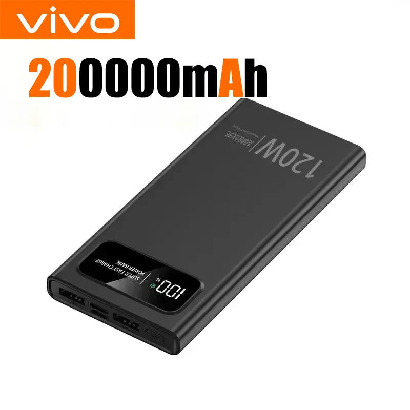 VIVO 500000mAh 120W Power Bank Fast Charging Portable Mobile Power Digital Display Large Capacity External Battery For IPhone