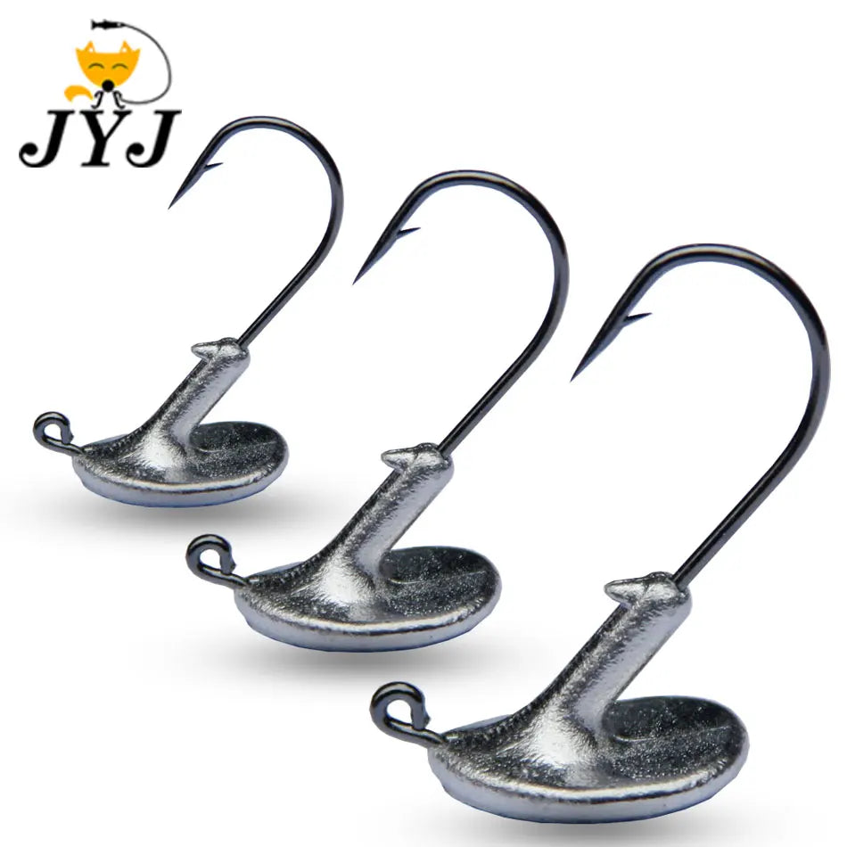 JYJ 10pcs/Lot 3.5g 5g 7g 10g 14g Tumbler Head Hook Jig Bait Fishing Hook For Soft Lure Fishing Tackle fishing tackle accessorie