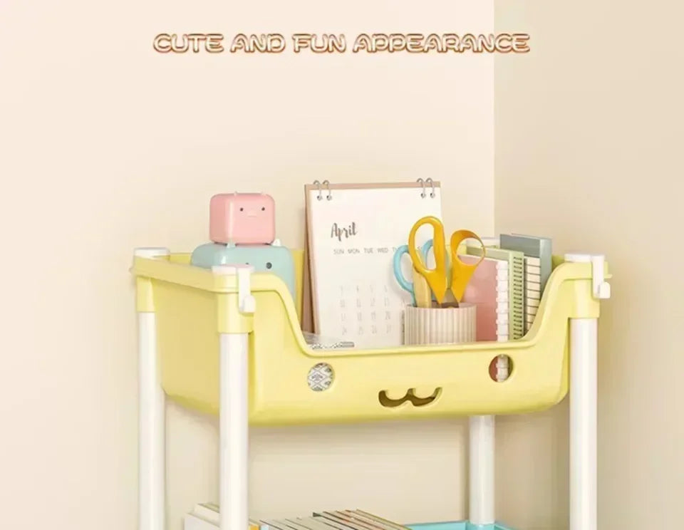 Macaron Storage Handcart Snack Storage Rack Movable Household Large Capacity Wheeled Kitchen Rolling Rack Children Storage Rack
