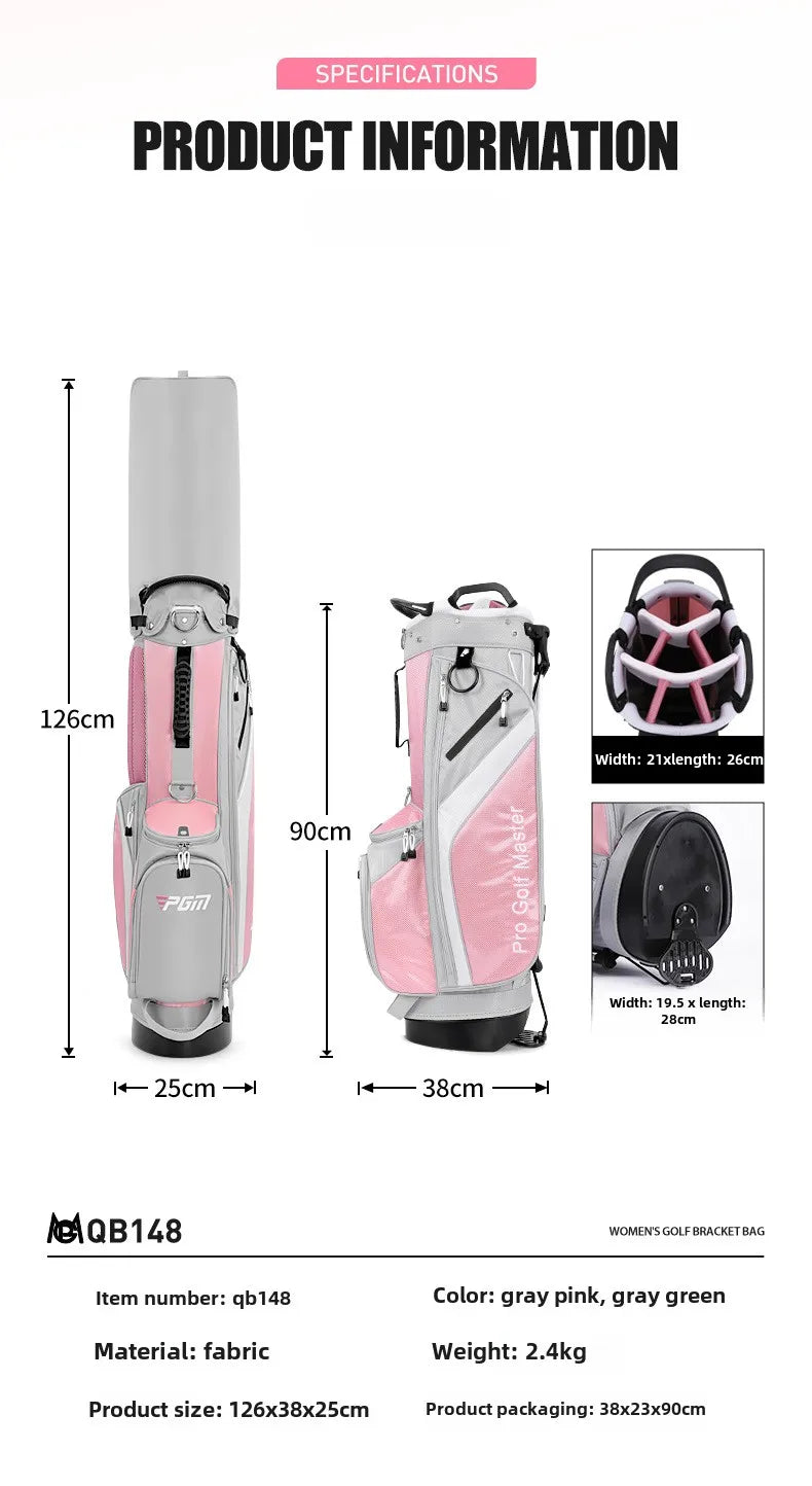PGM Women's Golf Bags Lightweight 7-hole Bracket Bag QB148