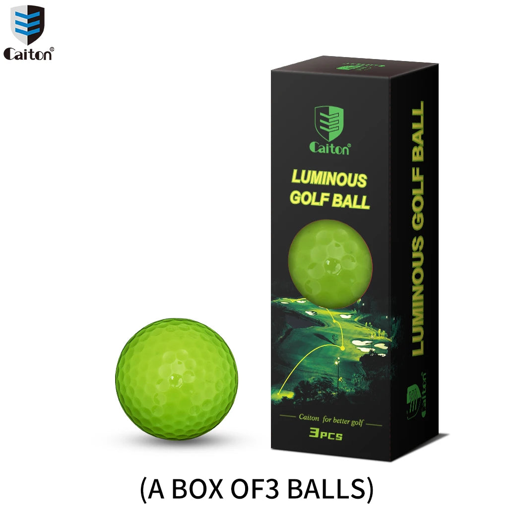Caiton Glow Golf Balls for Night Sports，Tournament Fluorescent Glowing in The Dark Golf Ball，Long Lasting Bright Luminous Balls