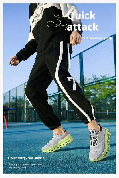 Men's Sports Shoes Breathable Polyester Upper PU Running Shoes Rubber Outsole