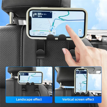 Car Back Seat Hook Universal Phone Holder Bracket For Rear Headrest