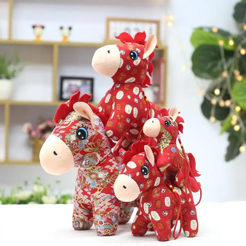 1Pc 2026 New Year Mascot Horse Plush Toy – Cute Stuffed Doll for Kids & Home Decor (15/20cm)