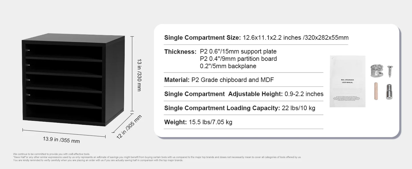 SucceBuy Literature Organizers with Adjustable Shelves Wood Literature Sorter for Office Home Classroom Mailrooms EPA Certified
