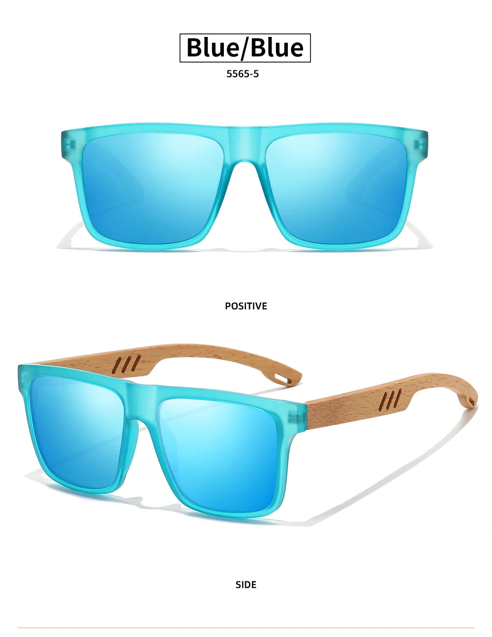 GM New Arrivals Black Wooden Polarized Sunglasses for Men Bamboo Sunglasses Red UV400 Lenses Fashion Driving Shades S5565