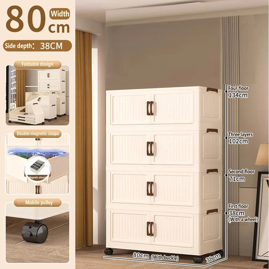 Storage Box, Household Foldable Cabinet, Storage Cabinet for Clothes, Toys, Snacks, Extra-Large Capacity Storage Cabinet, Organizing Box