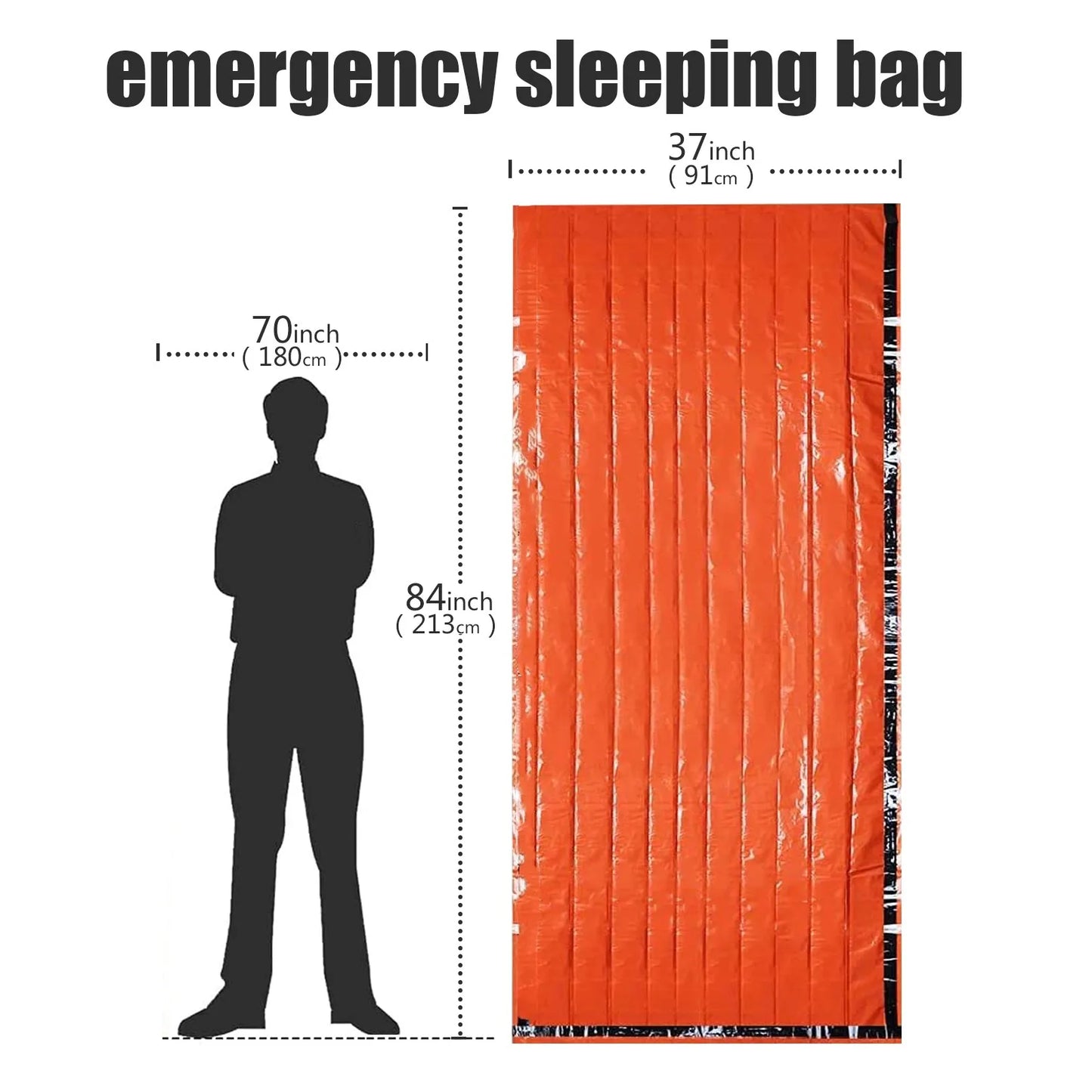 Emergency Survival Sleeping Bag Metalized Polyester Waterproof 1.8-2 m